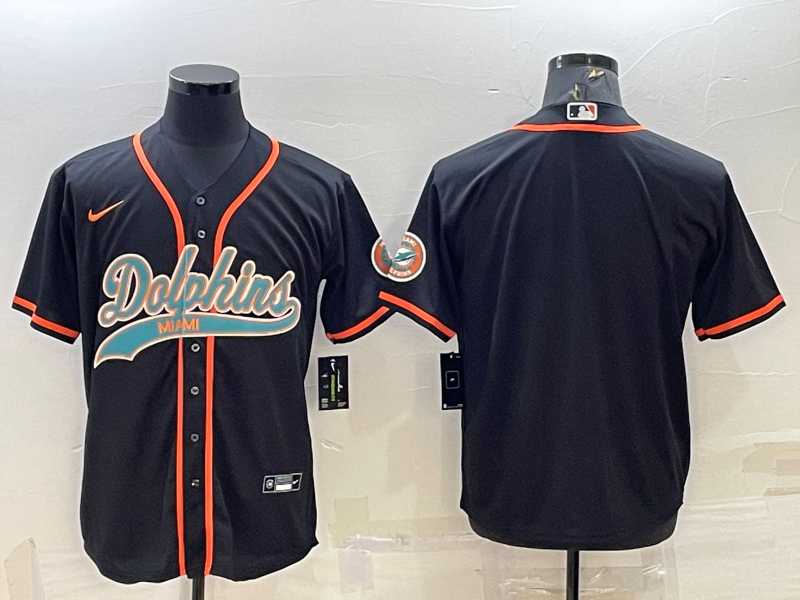 Men's Miami Dolphins Blank Black With Patch Cool Base Stitched Baseball Jersey,We sell and wholesale Men's Miami Dolphins Blank Black With Patch Cool Base Stitched Baseball Jersey on line form chian!